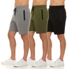 image:imagePURE CHAMP Athletic Shorts for Men 3 Pack Casual Shorts 8 Basketball Gym Shorts with Zipper Pockets Size Small 3XLGroup E