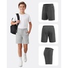 image:imagePURE CHAMP Boys Athletic Shorts 3 Pack Active Boys Shorts Youth Kids Elastic Waist with Zipper Pockets Toddler18Black  Charcoal Heather  Heather Gray