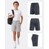 image:imagePURE CHAMP Boys Athletic Shorts 3 Pack Active Boys Shorts Youth Kids Elastic Waist with Zipper Pockets Toddler18Black  Light Gray   Navy Heather