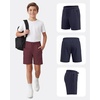 image:imagePURE CHAMP Boys Athletic Shorts 3 Pack Active Boys Shorts Youth Kids Elastic Waist with Zipper Pockets Toddler18Black  Navy  Burgundy Heather