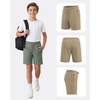 image:imagePURE CHAMP Boys Athletic Shorts 3 Pack Active Boys Shorts Youth Kids Elastic Waist with Zipper Pockets Toddler18Black  Sage  Khaki