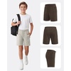 image:imagePURE CHAMP Boys Athletic Shorts 3 Pack Active Boys Shorts Youth Kids Elastic Waist with Zipper Pockets Toddler18Black  Taupe Heather  Brown Heather