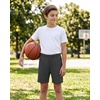 image:imagePURE CHAMP Boys Athletic Shorts 3 Pack Active Boys Shorts Youth Kids Elastic Waist with Zipper Pockets Toddler18Heather Black   Stone Blue  Deep Gray