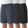 image:imagePURE CHAMP Boys Athletic Shorts 3 Pack Active Boys Shorts Youth Kids Elastic Waist with Zipper Pockets Toddler18Heather Black   Stone Blue  Deep Gray